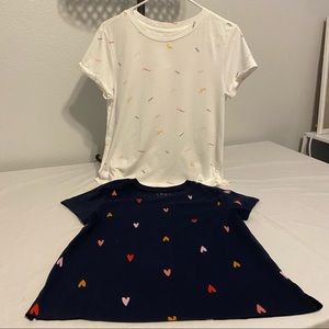 NWOT Bundle of 2 LOVE T-shirts Loft Medium Never Worn NWOT Navy Blue & White